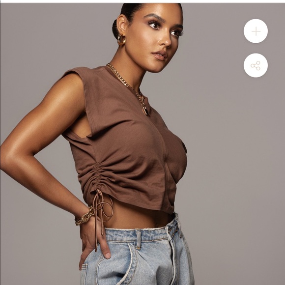 JLUXLABEL BROWN MOCHA TOP - Picture 2 of 8